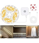 Motion Sensor LED Light Strip with Dual Power Supply and Auto Shut-Off Timer, Night Light, 9.84ft...