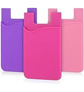 3Pack Cell Phone Card Holder Pocket for Back of Phone,Silicone Stick on Wallet Credit Card ID Cas...