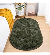 Goideal Fluffy Bedroom Rug, Oval Area Rug Shaggy Carpet 2.6 x 5.2 Feet Small Cute Rug for Dorm Ki...