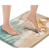 Britimes Bath Mats for Bathroom, Bathroom Mats Rugs No Silp, Beach Starfish Sea Shell Washable Co...