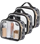 PACKISM TSA Approved Toiletry Bag 180° Large Opening Clear Makeup Bags with Handle, Easily Access...