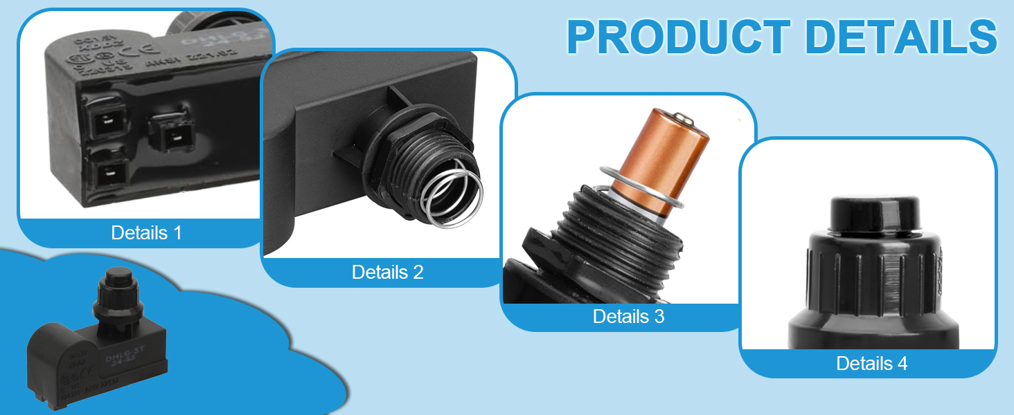 DHLG-3T Grill Igniters for Charbroil Performance Grill, 3 Outlets AAA Battery Tact Push Button