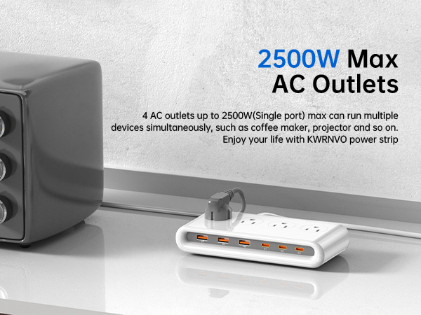 100-240v travel power strip with 2500W Max out put ac outlets for travel/Home