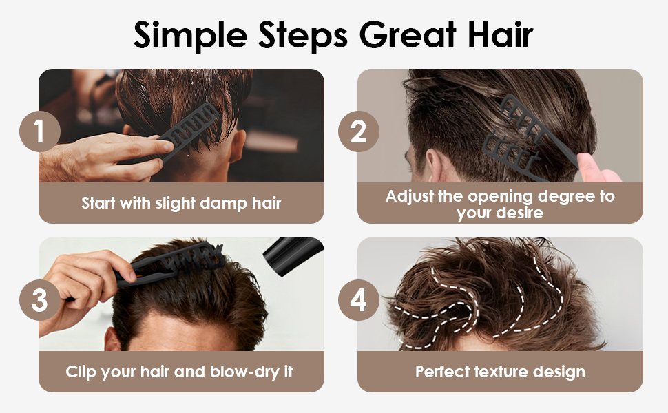 Lightweight Durable ABS Hair Comb with Non-Slip Grip