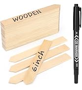 KINGLAKE 50 Pcs 6" Wood Plant Labels,Wooden Garden Plant Tags,Wooden Plant Labels Waterproof Gard...