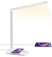 JOSTIC LED Desk Lamp with Wireless Charger, USB Charging Port, Desk Lighting with 10 Brightness, ...