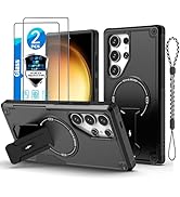 for Samsung S24 Ultra case[Compatible with MagSafe][with 2 * 9H Fingerprint Unlock Glass Screen P...