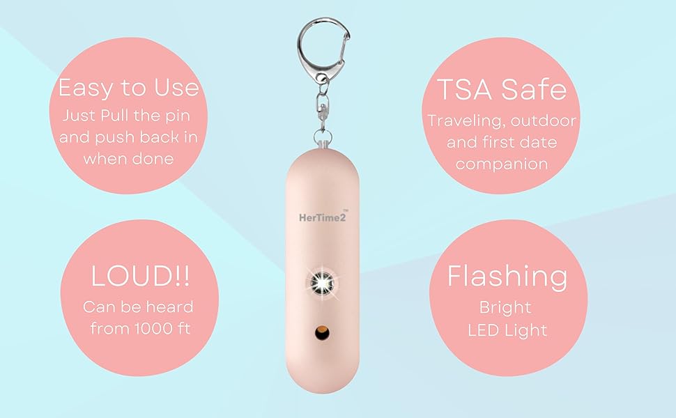 Women safety alarm Personal Siren self-defense birdie Strobe Light Emergency Waterproof