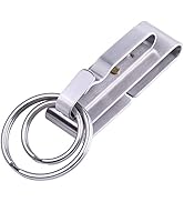 Wisdompro Belt Key Clip, Heavy Duty Stainless Steel Belt Keychain Belt Loop Key Holder Key Chain ...