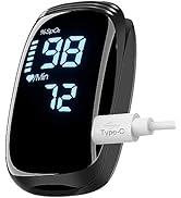 Rechargeable Pulse Oximeter Fingertip - Blood Oxygen Saturation Monitor With Accurate Fast SpO2 R...