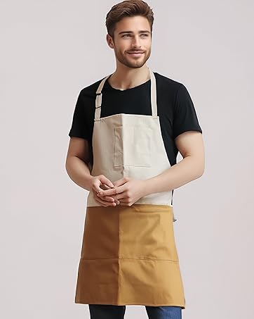 chef bib apron for men and women cotton grilling cooking baking work gifts