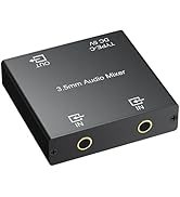 CAMWAY 3.5mm Audio Mixer 2-Channel,Clear Sound,No Echo,Dual-Device Mixing Output,Gold-Plated Conn...