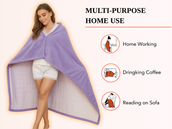 purple heated throw blanket