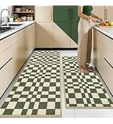 hicorfe Kitchen Runner Rugs Set of 2,Non Slip Kitchen Mats for Floor-Thick Stain Resistant Kitche...