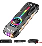 LiteRushx EDC Flat Flashlight with Red Beam, UV and White LED RGB Combo, Rechargeable Portable Fl...