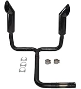 FGJQEFG 4'' Inch Turbo Dual Smoker Diesel Exhaust Stack T Pipe System with 2Pcs 4" Inlet 7" Outle...