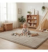 PaPaMat Baby Play Mat for Floor, 1.3" Thick 59x79 Plush Soft Foam Mats for Toddler Kids Crawling,...