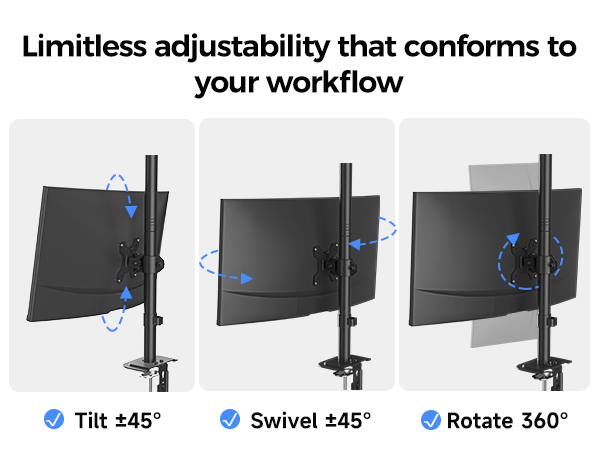 stacked monitor mount dual monitor stand 32 inches