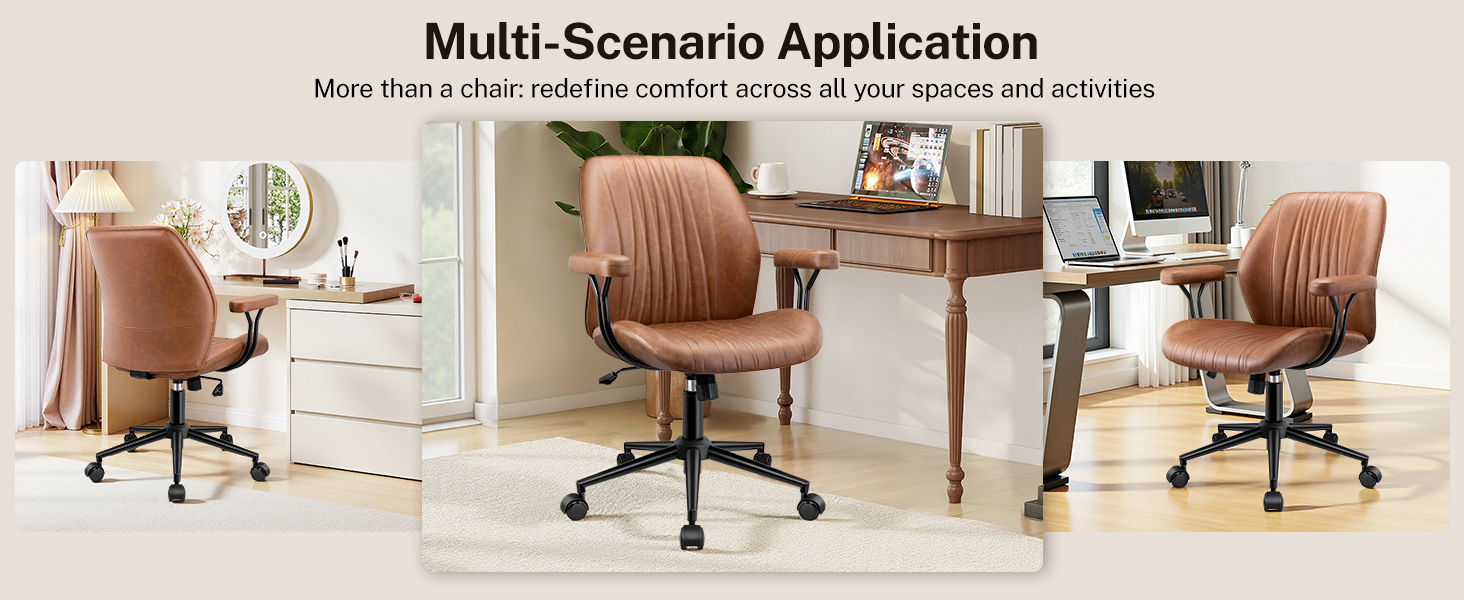 Home Office Desk Chairs with Removable Armrests, Adjustable Height Rocking