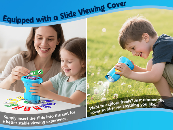 include 12 slides and equip with slide viewing cover which can removable to observe anything