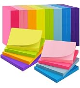 HappyHapi Sticky Notes, 24 Pads, Sticky Notes 3x3, Bright Colors Sticky Note, Super Sticky Note P...