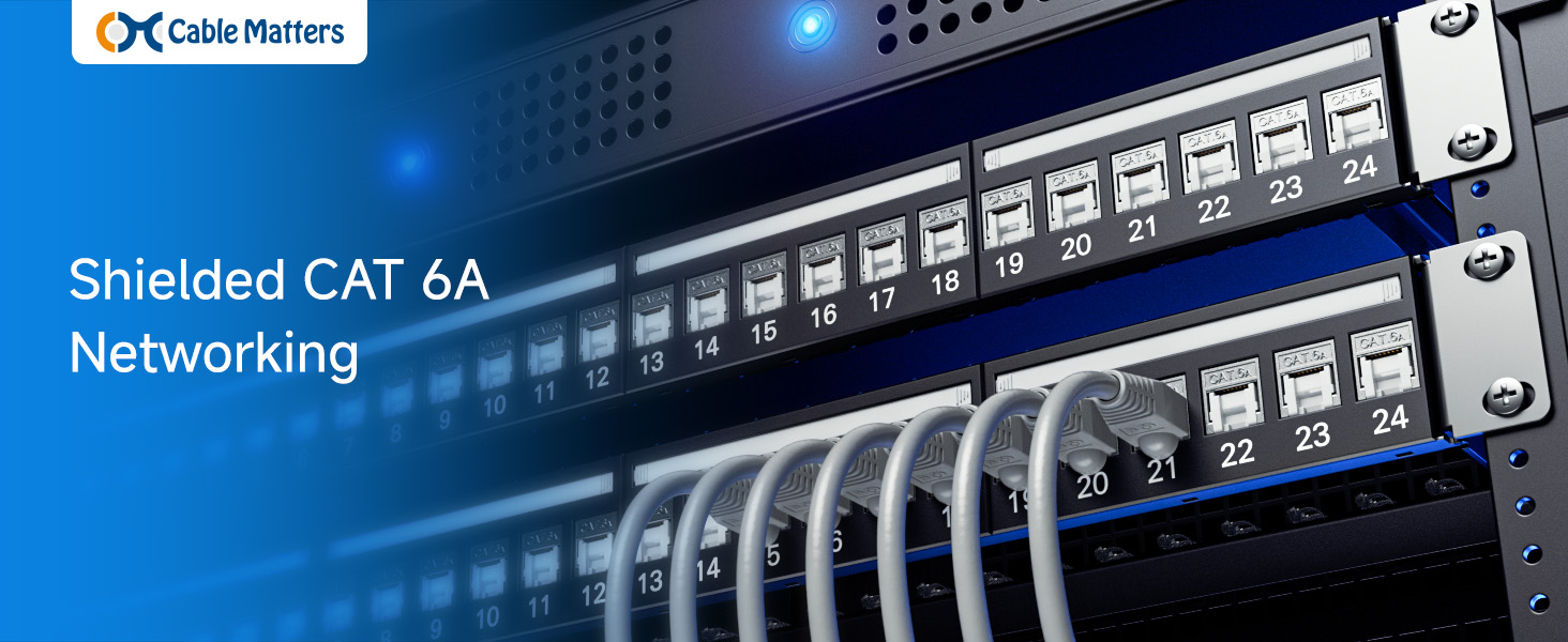 10Gbps 6-Pack RJ45 Shielded Cat6A / Cat6 Keystone Jack with Integrated Shutter