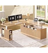 SEDETA L Shaped Electric Standing Desk, 69" x 55"Height Adjustable Office Executive Desk with 4 D...