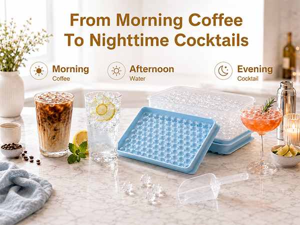 Mini Ice Cube Trays for Freezer with Lid