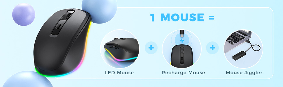 LED mouse with jiggler inside