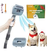 IZSOHHOME Dog Cat Brush for Shedding and Grooming,Two Replacement Heads,Massage the skin,Easy to ...