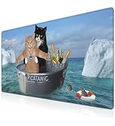 Samgula XXL Mouse Pad Funny Cats Desktop Computer Mat, Large Desk Pads Computer Desk Mat, Work Ta...