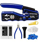 RJ45 Crimp Tool for Cat6 Cat5e Cat5 Pass Through Connectors,All-in-one EZ Crimping Tool Full Set ...