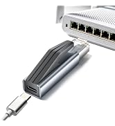 JSLAJO Ethernet to USB C Adapter 1pc,RJ45 Male to USB-C Ethernet Adapter | 1000Mbps Gigabit Netwo...