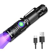 DARKBEAM UV Black Light Flashlight 395nm - Rechargeable USB Woods Lamp, Powerful Mini Ultraviolet...