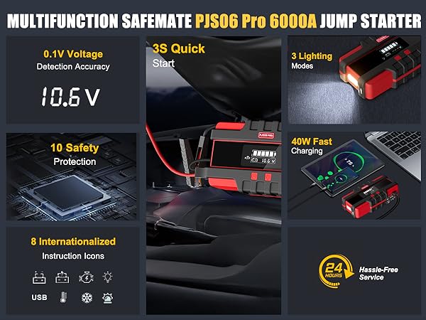 portable car battery charger and jump starter