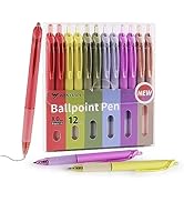 WY WENYUAN Cute Pens, 12-Pcs Pastel Ballpoint Pens Bulk, Fine Point Smooth Writing Pens, Colorful...