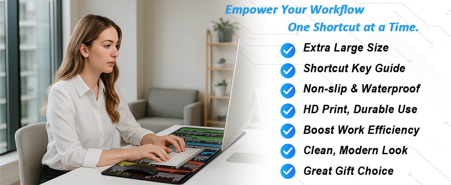 excel cheat sheet desk mat