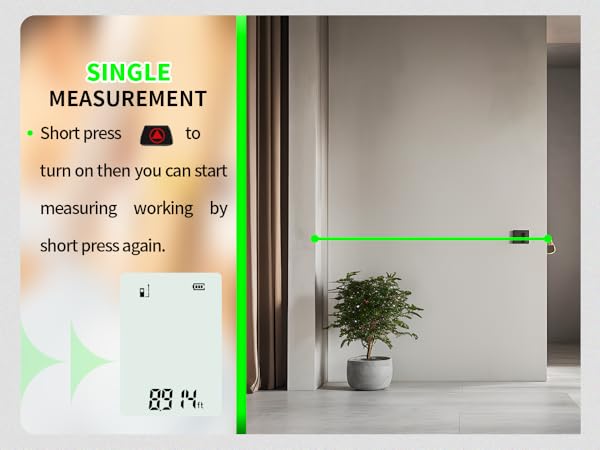 Single measurement;short press to turn on measurement;short press again to start measuring