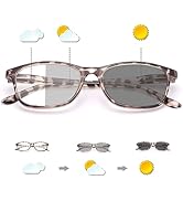 Photochromic Transition Nearsighted Distance Glasses For Men Women Retro Myopia Glasses TR90 Ligh...