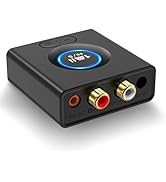 1Mii Bluetooth Receiver for Home Stereo, Wireless AUX &amp; RCA Adapter, Dual Device Pairing, 12H Pla...