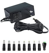 12V Power Supply, 12V 2A 24W Universal AC to DC Power Supply Adapter with 5.5mm x 2.1mm Tip and 9...