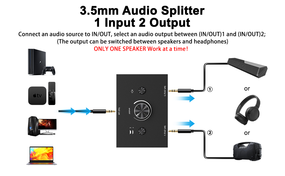 Speaker selector Splitter Box