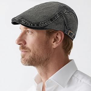 Denim summer flat cap for men