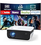 Mini Projector, NICPOW Upgrade Portable Outdoor Movie Projector, 1080P and 200" Supported Small P...