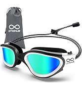 Otionus Swim Goggles, Polarized Adult Swimming Goggles Bungee Strap No Hair Pulling Anti-fog Anti...