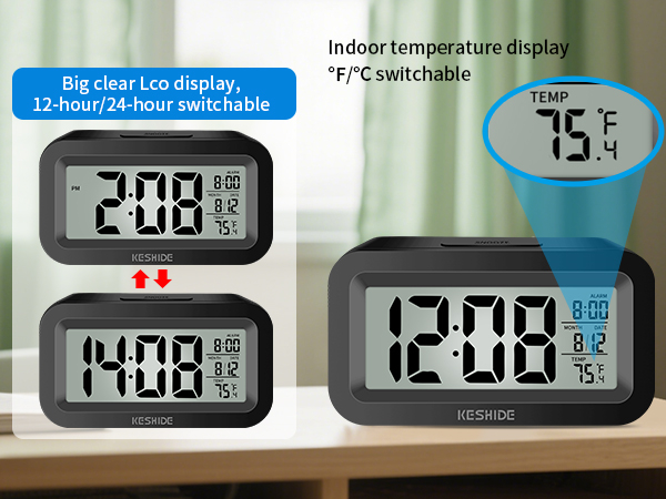 digital clock with temperature