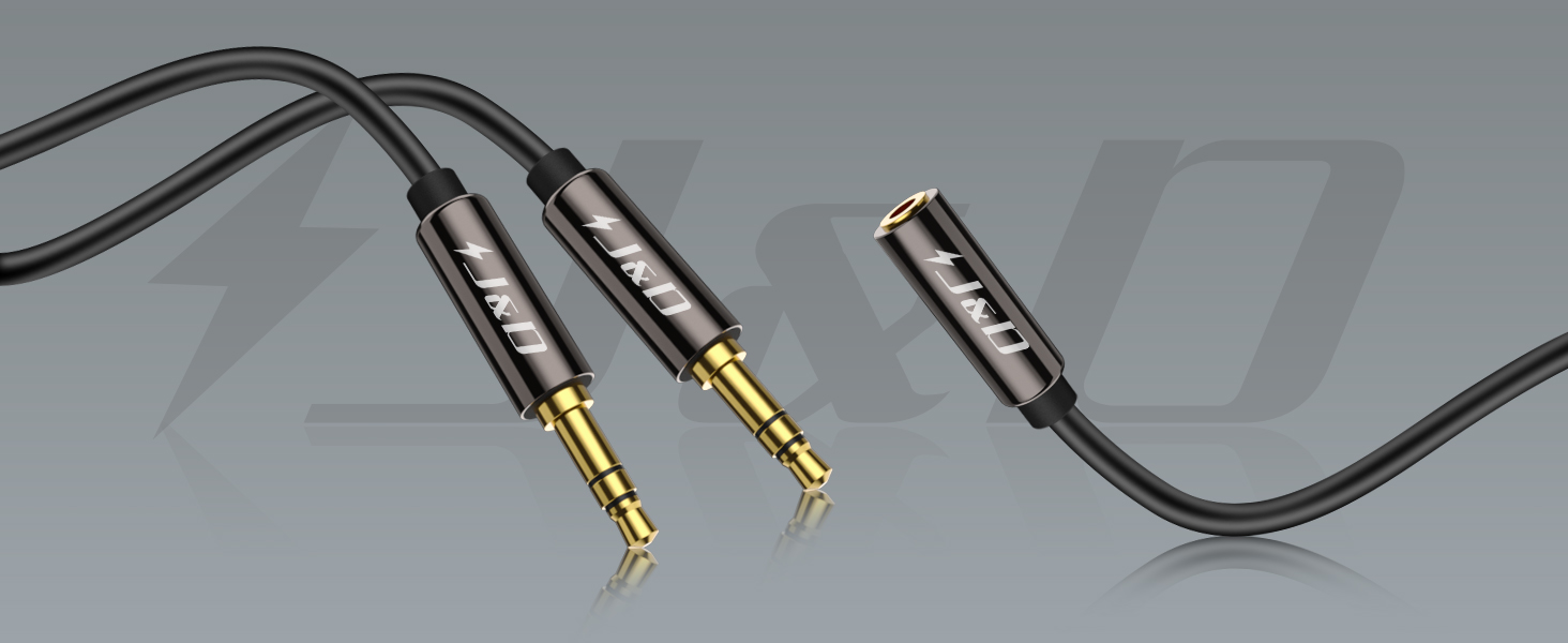3.5mm splitter, aux splitter 1 in 2 out, headphone splitter, audio splitter