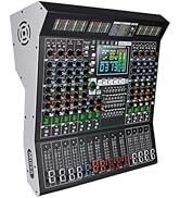 Yamnweo 10-Channel Stage Mixer Console with 99 DSP Effects, USB Playback, Wireless Connection, In...