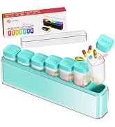 HIONXMGA Color-Coded Weekly Pill Organizer Once Daily, Detachable 7 Day Travel Pill Box with Upgr...