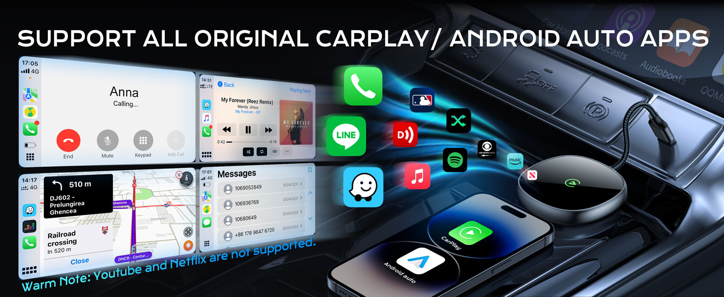 apple carplay,android auto wireless adapter,car play wireless adapter,wireless apple carplay adapter